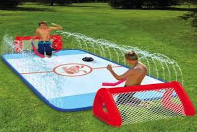 backyard invention - knee hockey