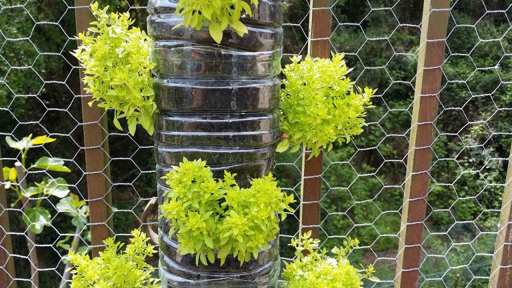 how to create vertical gardens - plastic planters