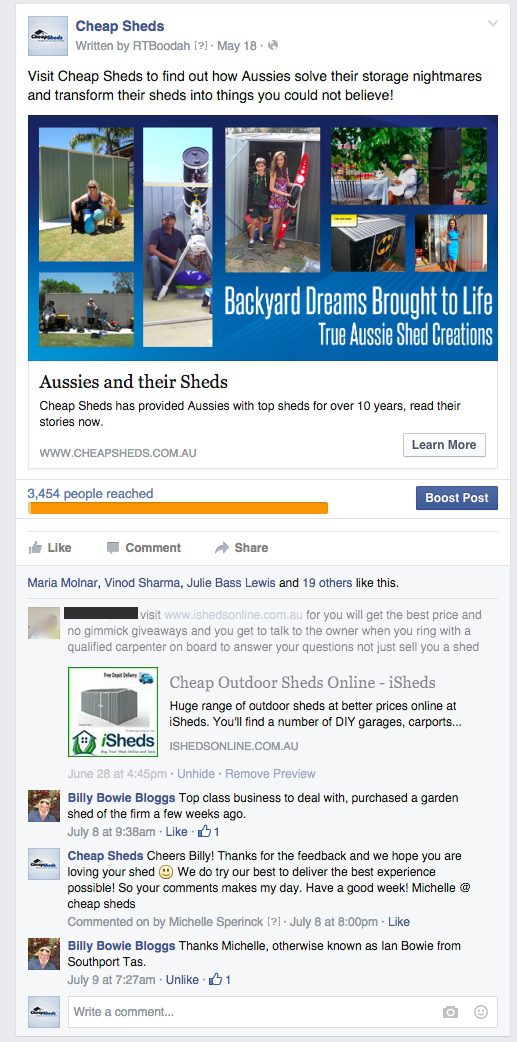 Trust Cheap Sheds - iSheds comment