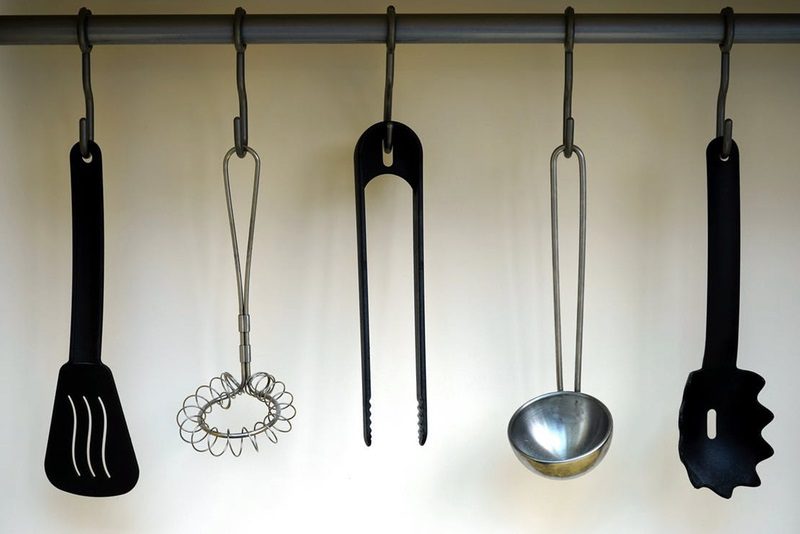 Declutter the Kitchen - hang kitchen utensils